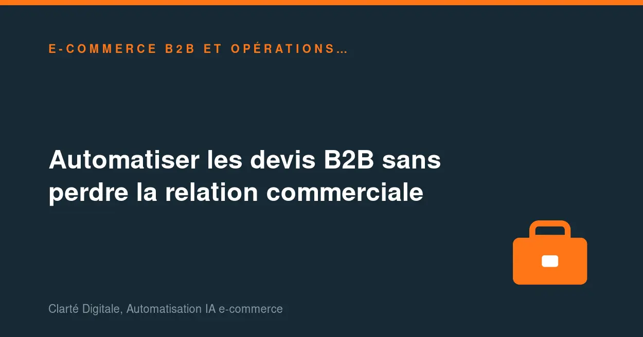 Automatiser les devis B2B sans perdre la relation commerciale