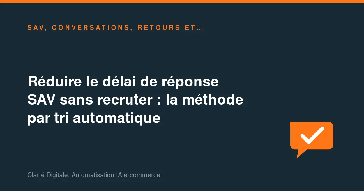 Réduire le délai de réponse SAV sans recruter : la méthode par tri automatique