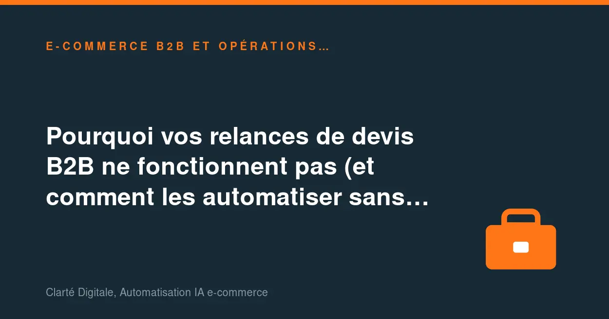 Pourquoi vos relances de devis B2B ne fonctionnent pas (et comment les automatiser sans harceler)