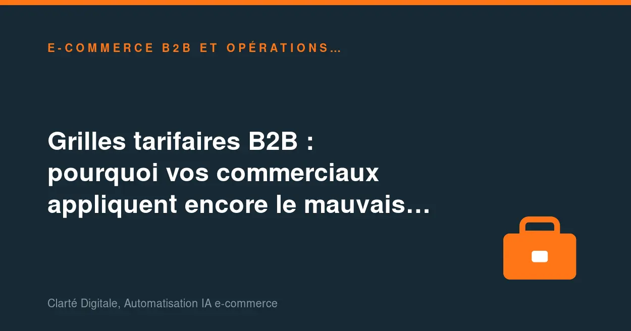 Grilles tarifaires B2B : pourquoi vos commerciaux appliquent encore le mauvais prix